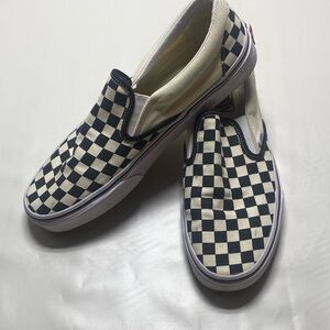 Vans Kids Checkerboard Slip-On Sneakers - Black & White